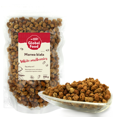 MORWA BIAŁA SUSZONA BEZ PESTEK 500g MORWA BIAŁA SUSZONA BEZ PESTEK 500g