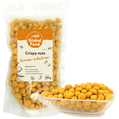 ORZESZKI ZIEMNE W PANIERCE CRISPY NUTS SEROWO-CEBULOWE 500g ORZESZKI ZIEMNE W PANIERCE CRISPY NUTS SEROWO-CEBULOWE 500g